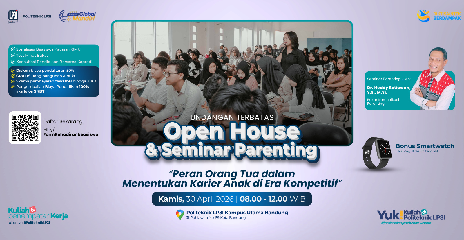 Pengumuman kelulusan jalur beasiswa 2026 Batch 2 Politeknik LP3I