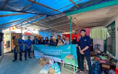 Relawan Politeknik LP3I Salurkan Bantuan Pascagempa Cianjur